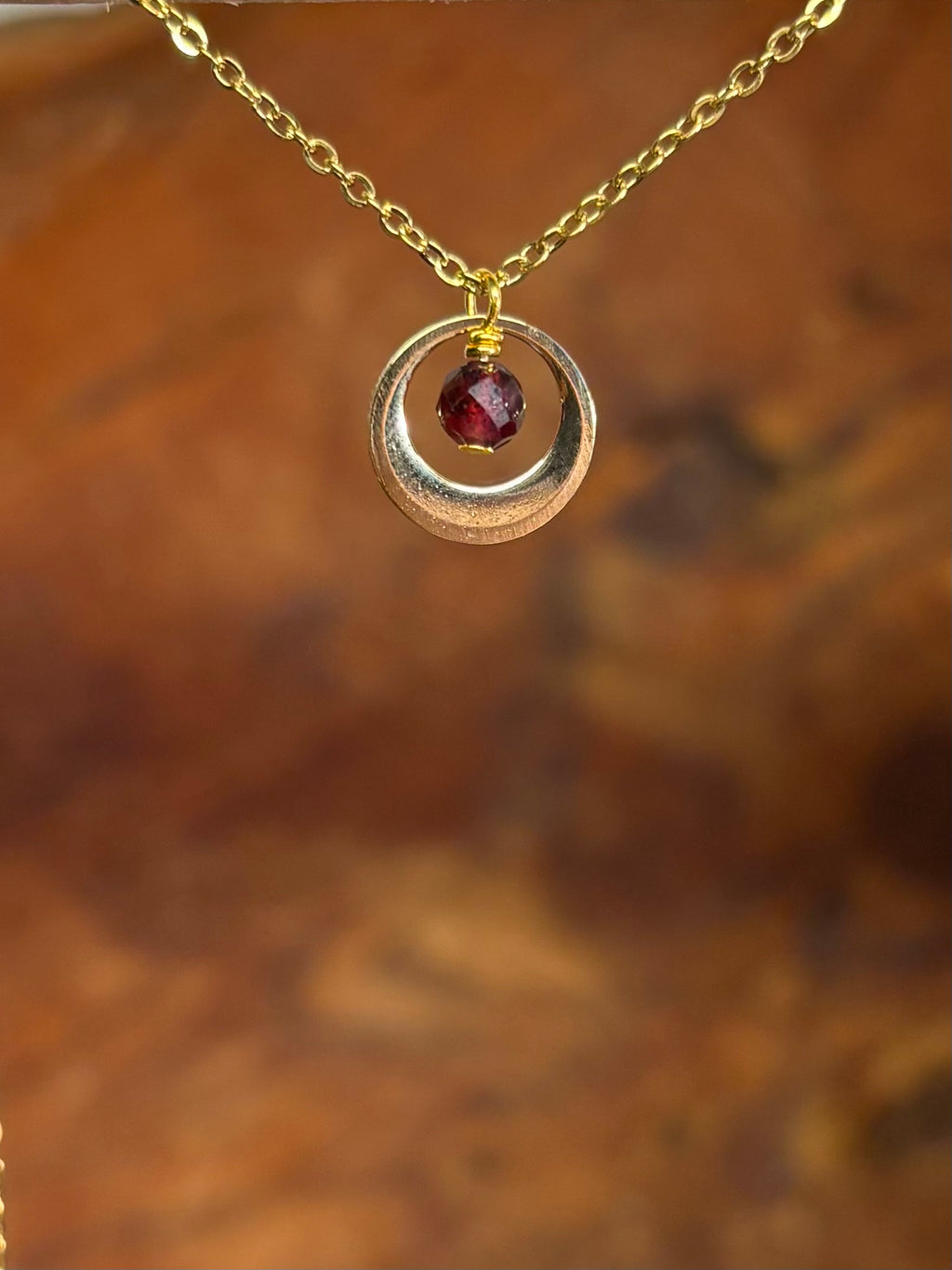 Geboortesteen ketting goud
