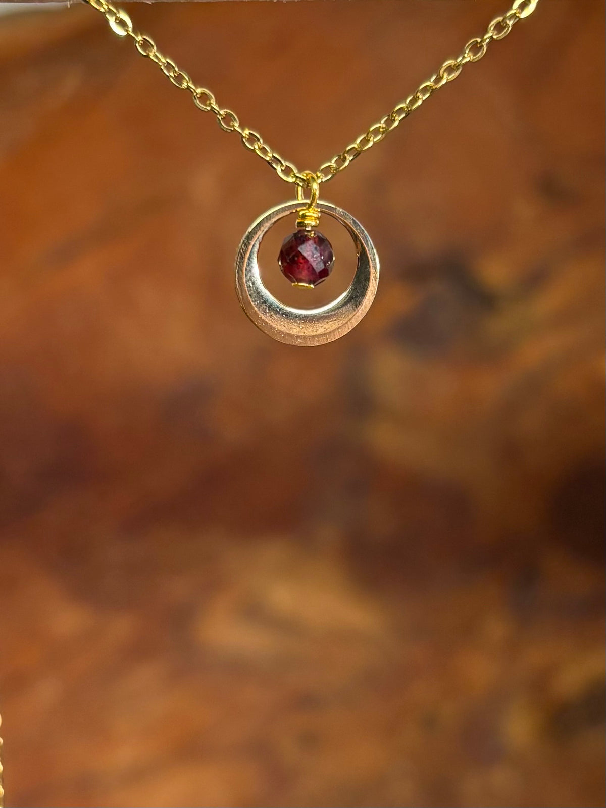 Geboortesteen ketting goud