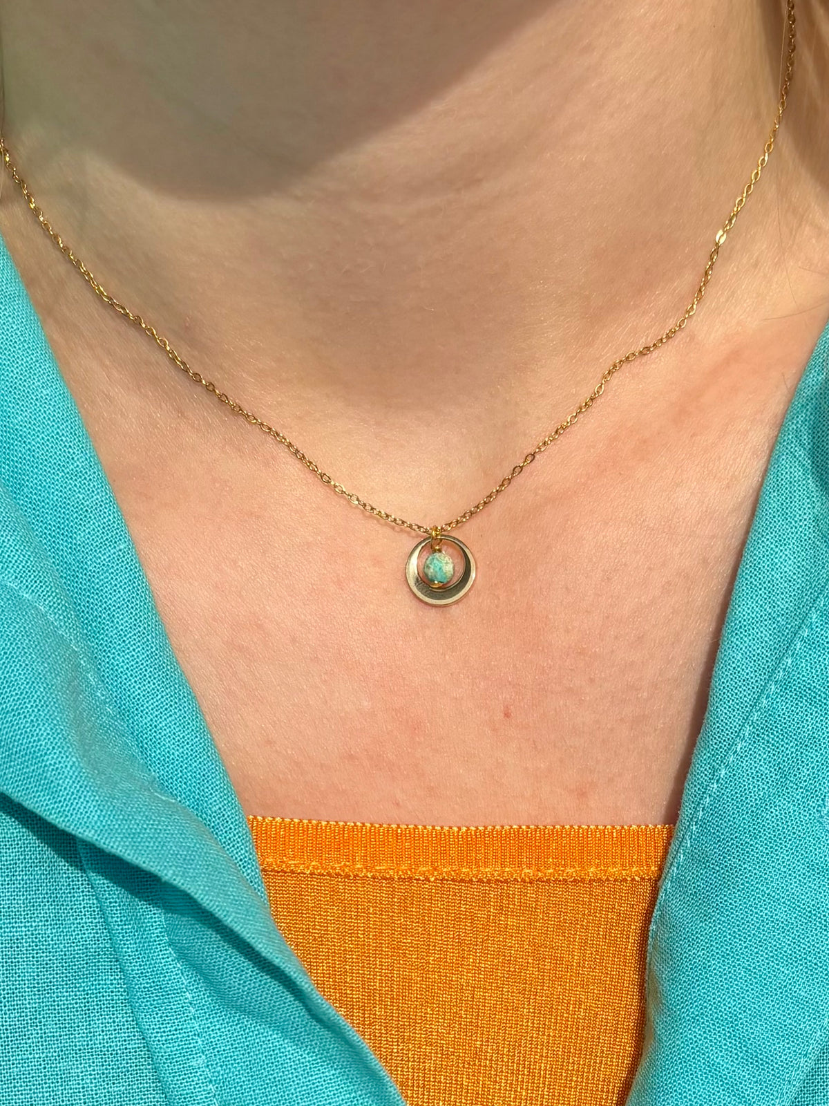 Geboortesteen ketting goud