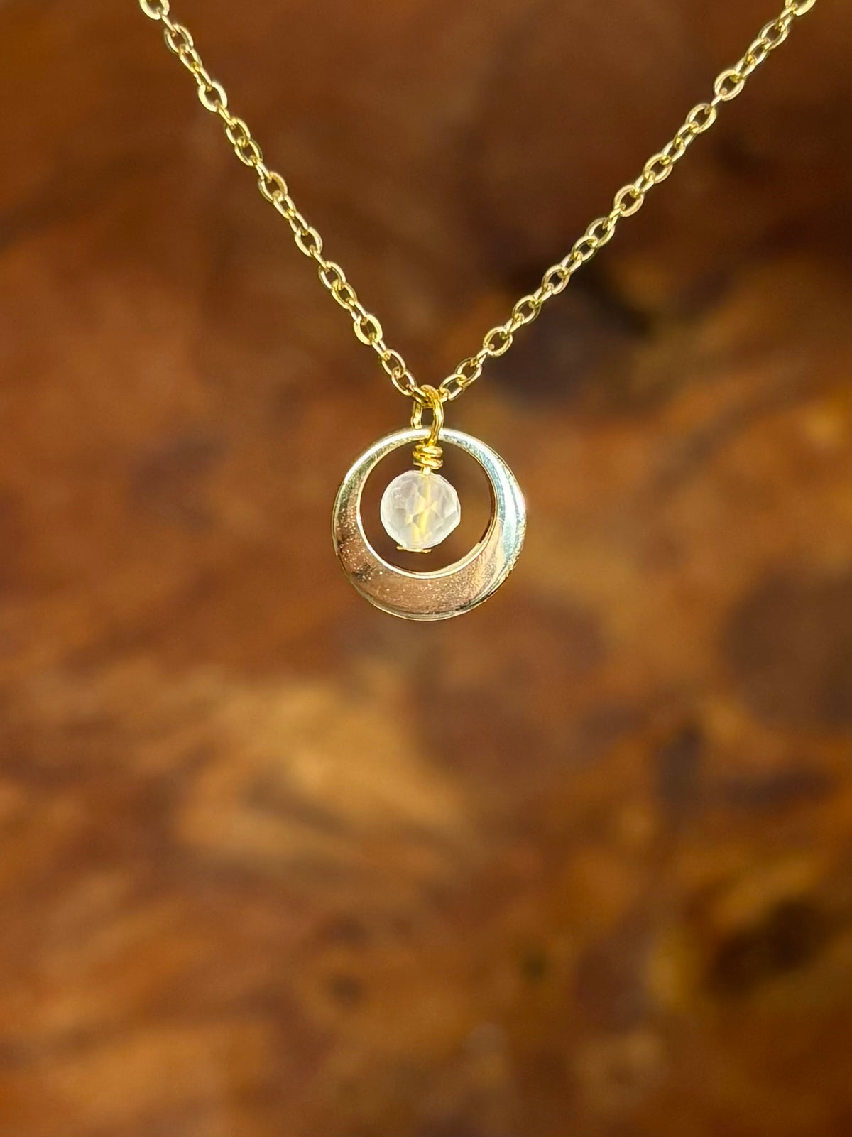 Geboortesteen ketting goud