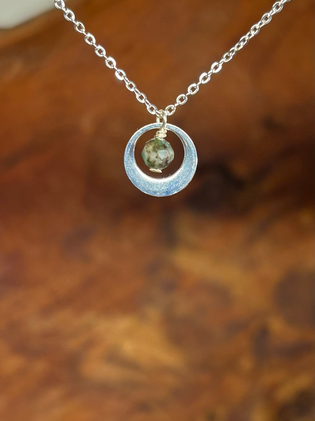 Geboortesteen ketting zilver