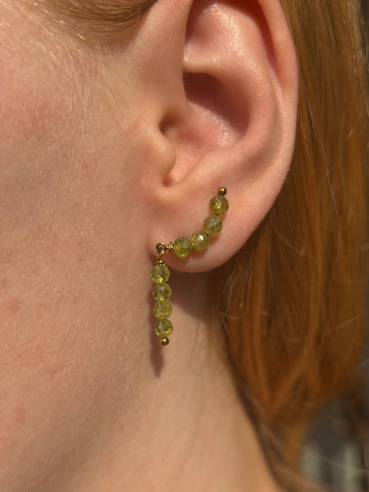 Ear climber edelsteen oorbellen goud