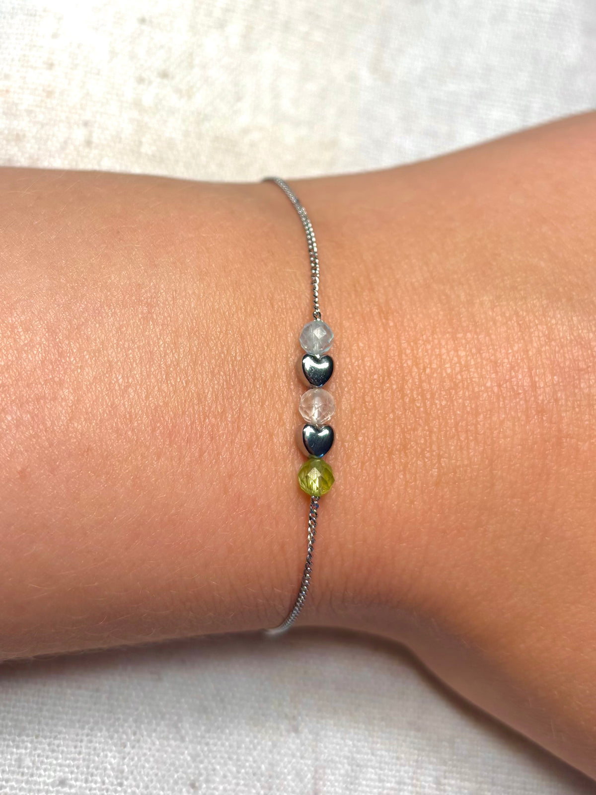 Meerdere geboortestenen armband zilver