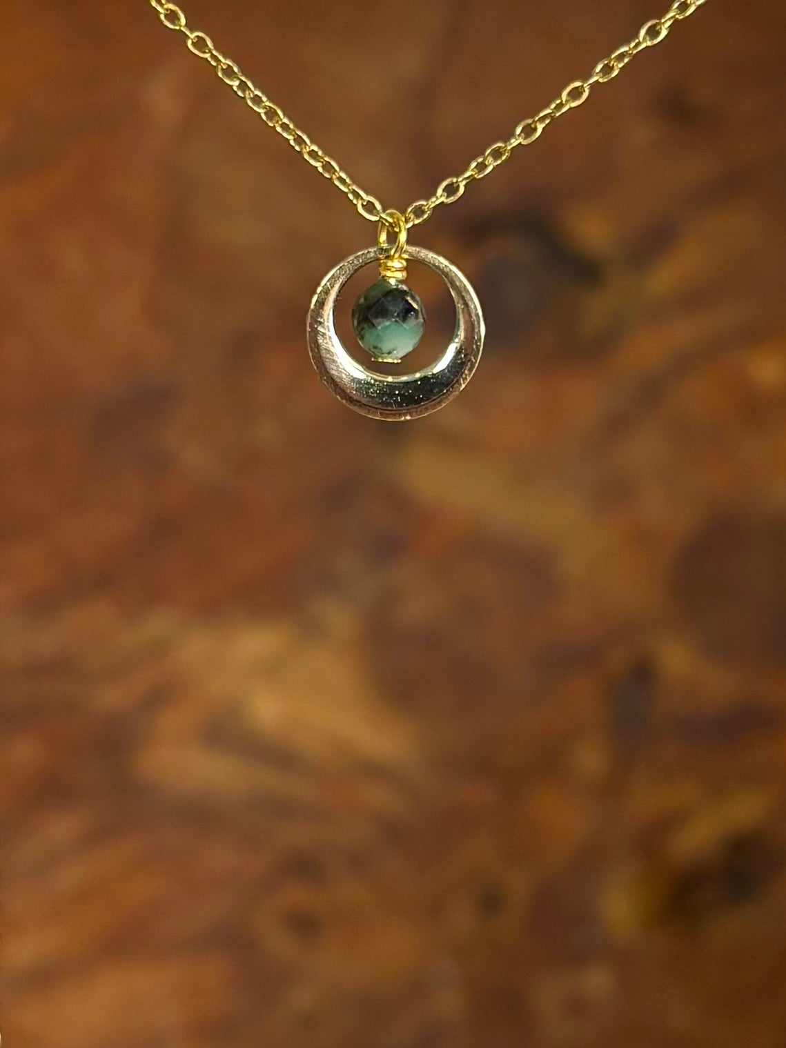 Geboortesteen ketting goud