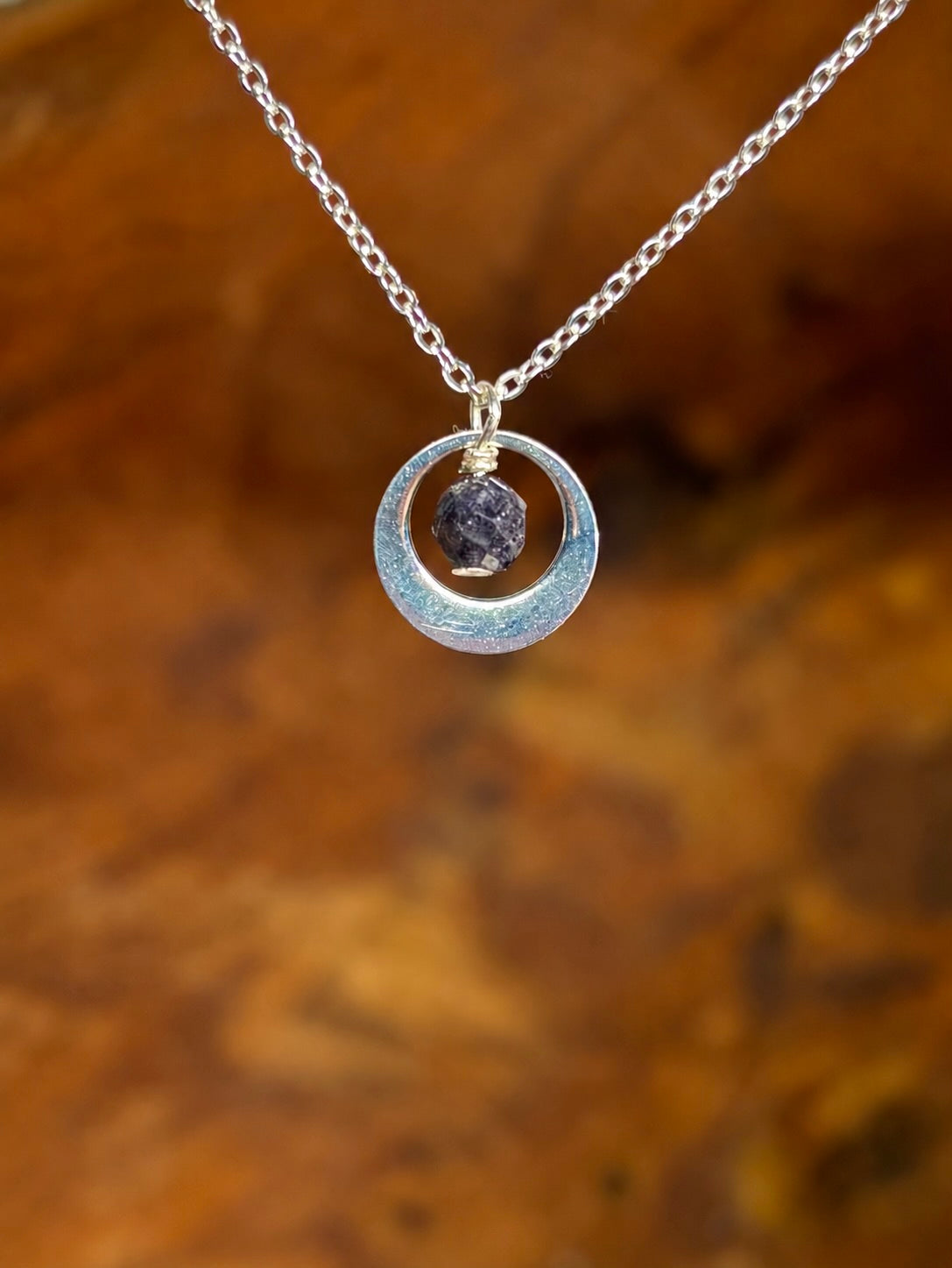 Geboortesteen ketting zilver