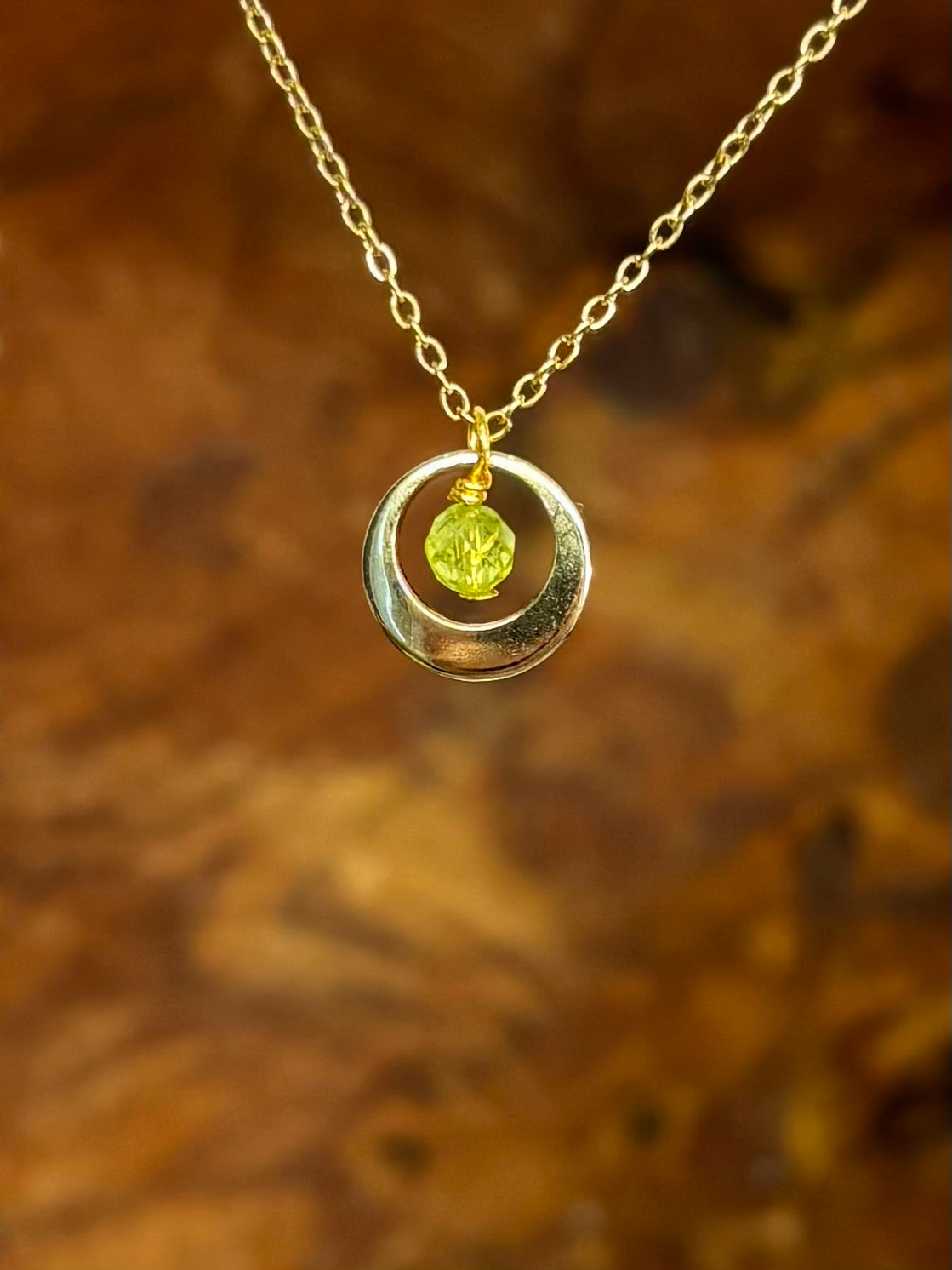 Geboortesteen ketting goud