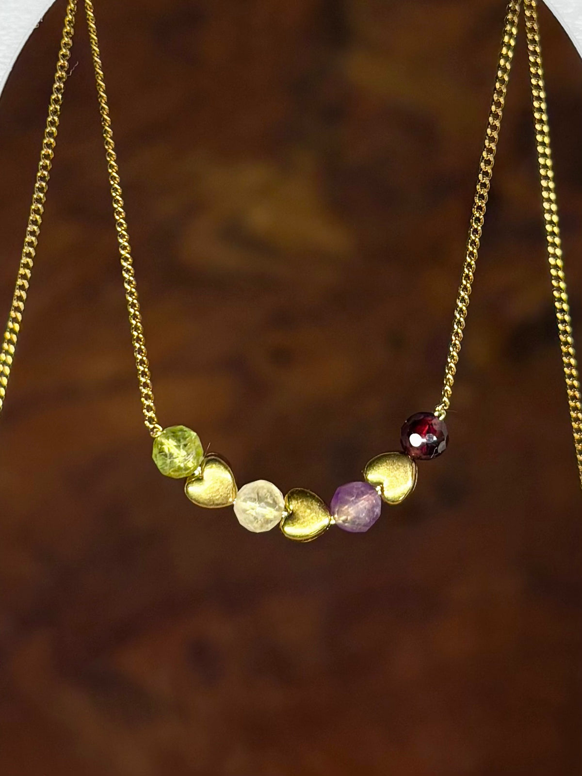 Meerdere geboortestenen ketting goud