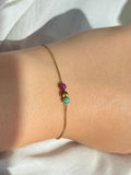 Meerdere geboortestenen armband goud