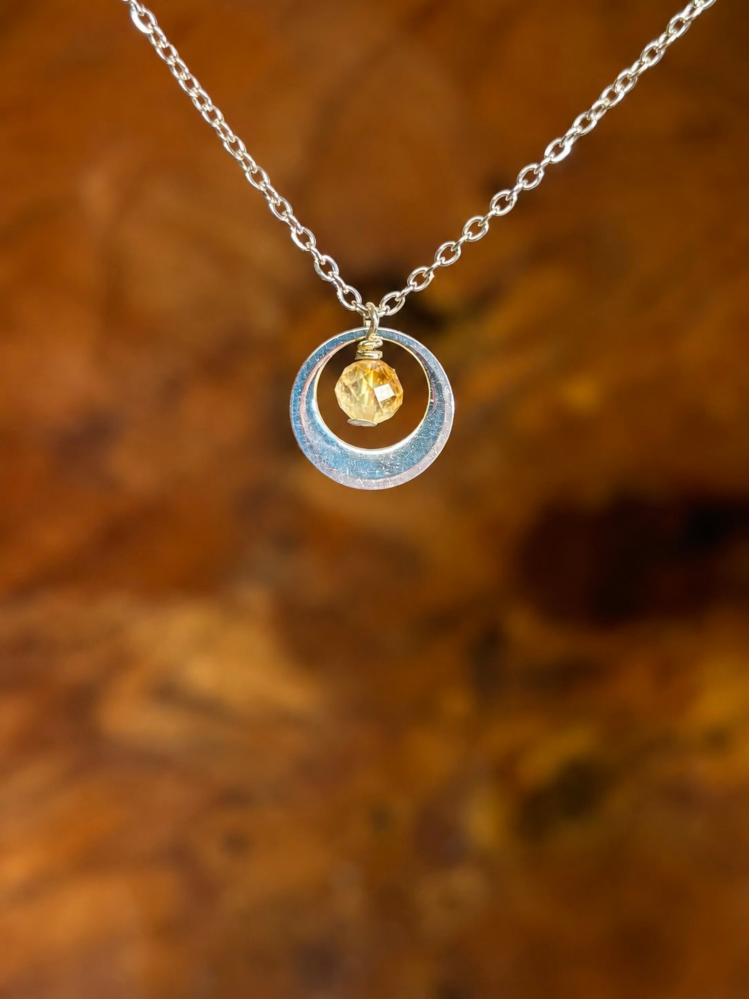 Geboortesteen ketting zilver
