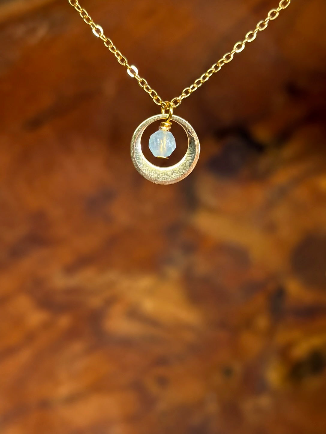 Geboortesteen ketting goud