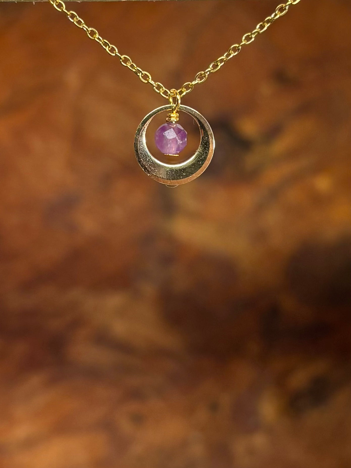 Geboortesteen ketting goud