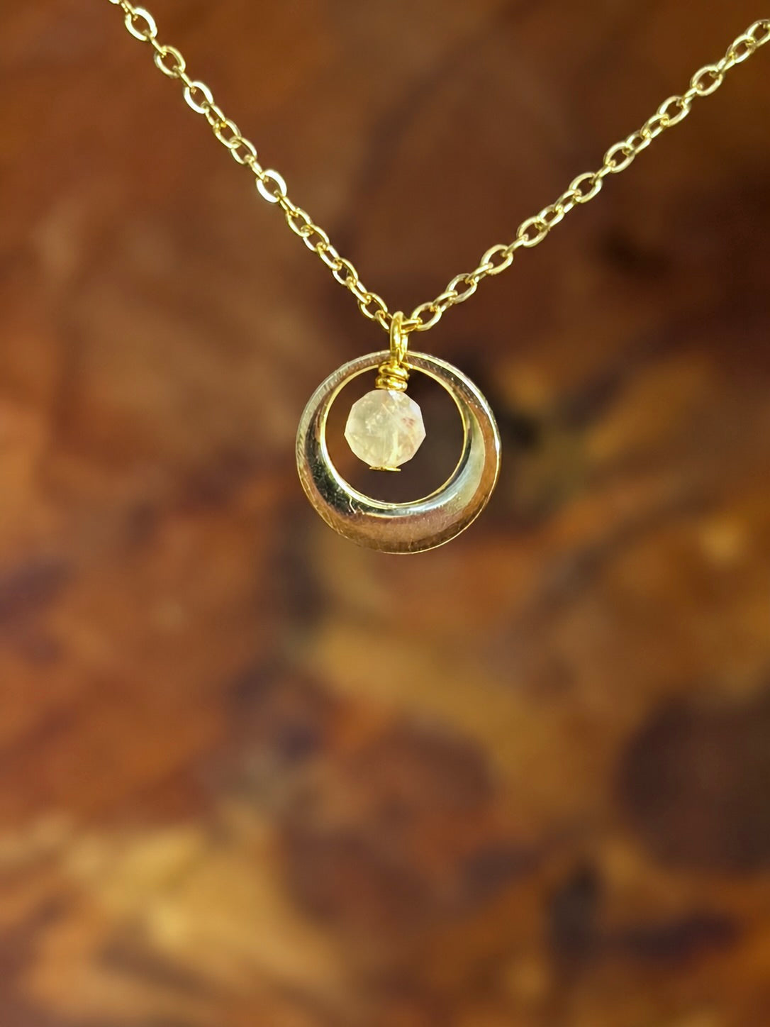Geboortesteen ketting goud