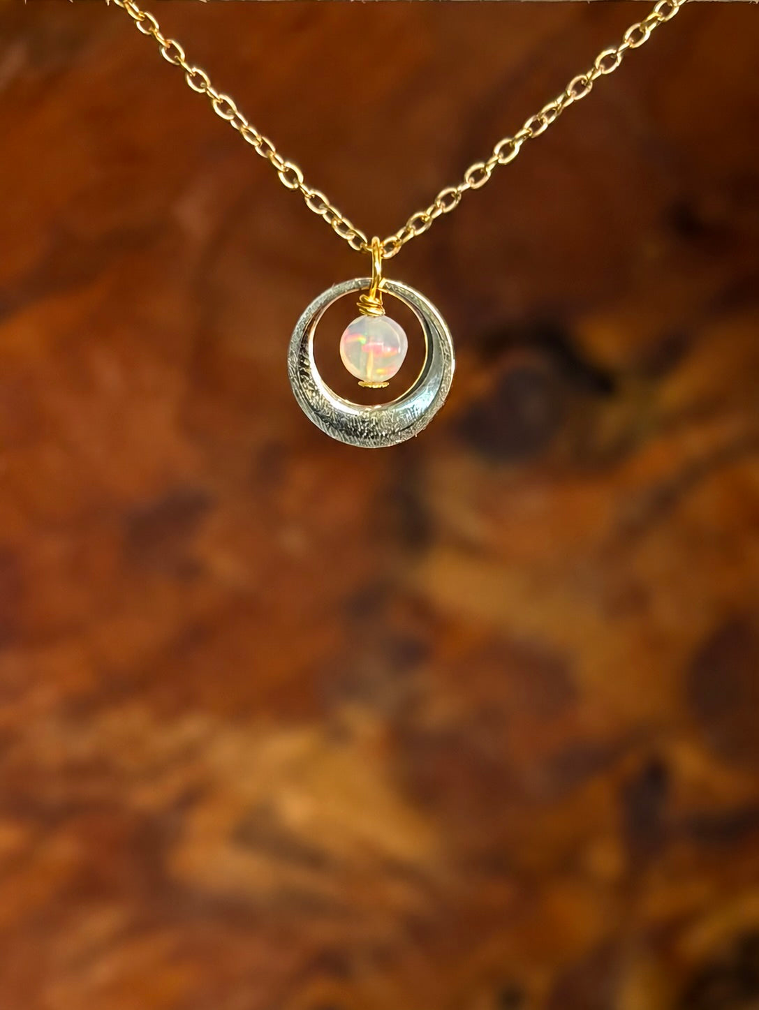 Geboortesteen ketting goud
