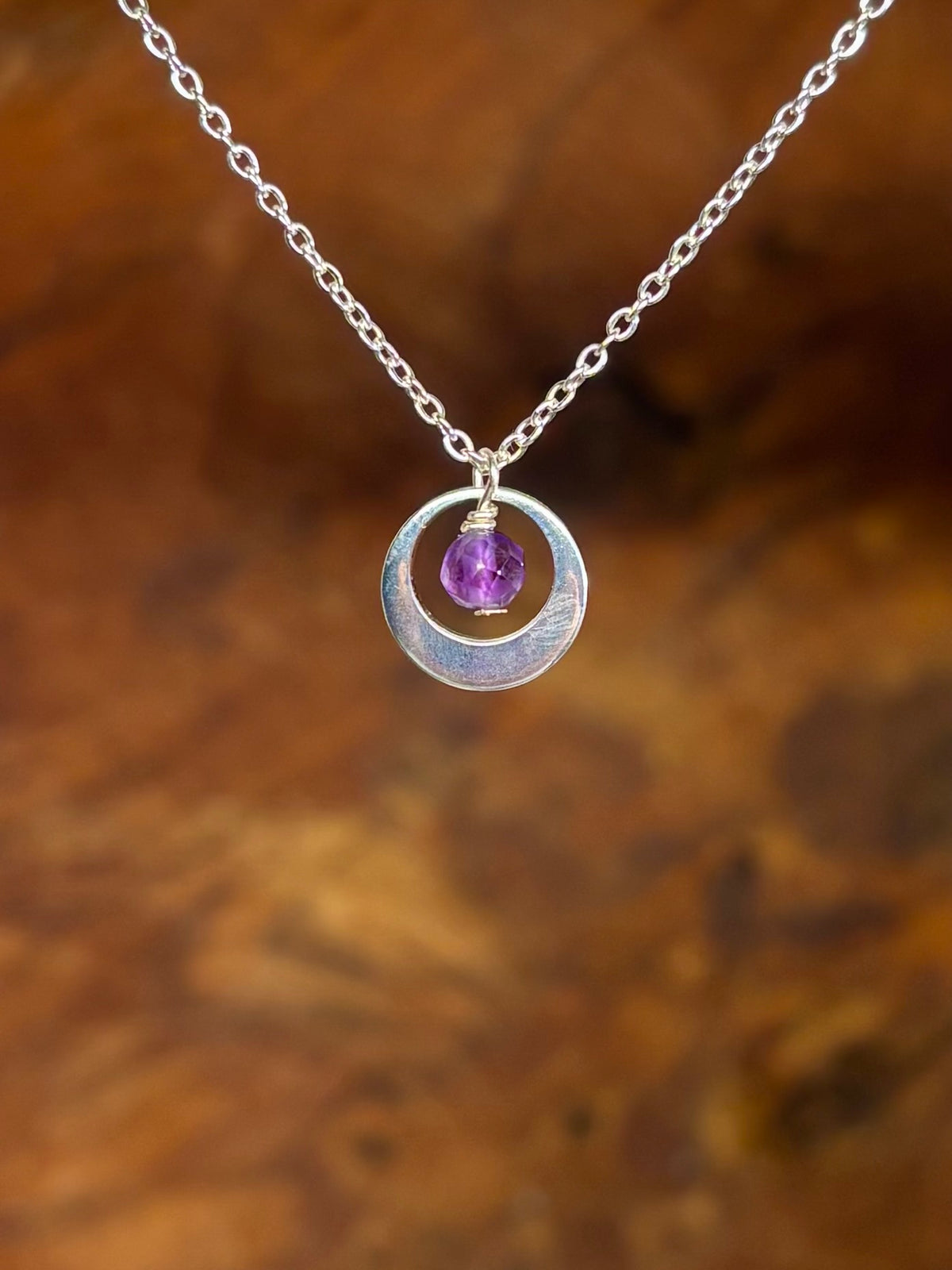 Geboortesteen ketting zilver