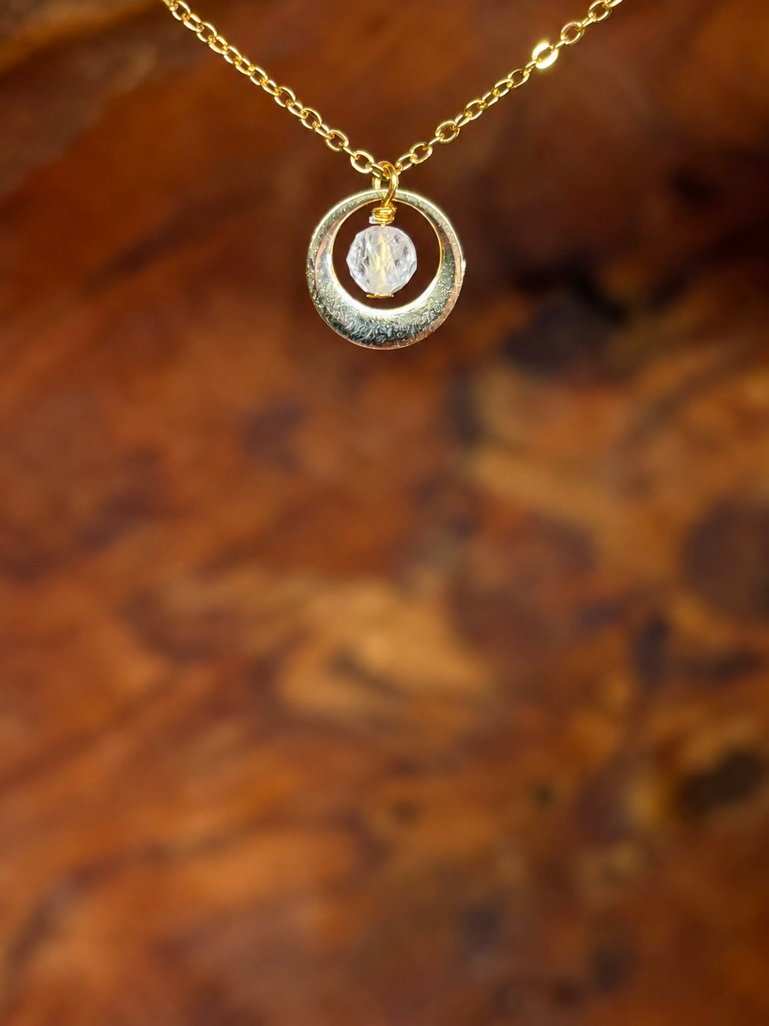 Geboortesteen ketting goud