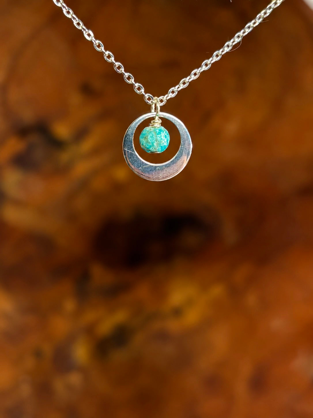 Geboortesteen ketting zilver