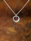 Geboortesteen ketting zilver
