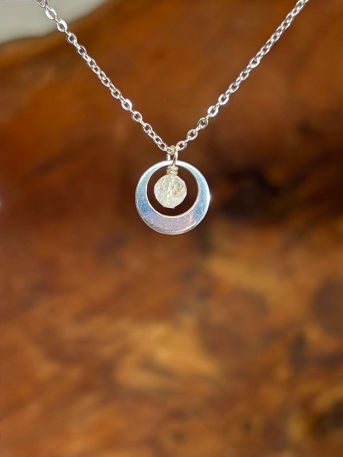 Geboortesteen ketting zilver