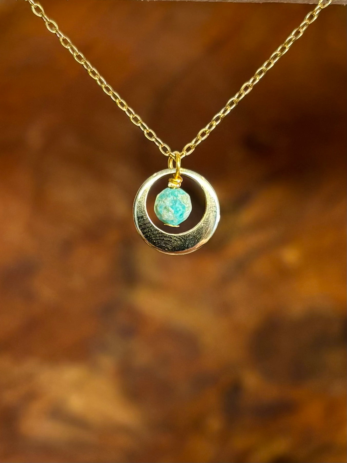 Geboortesteen ketting goud