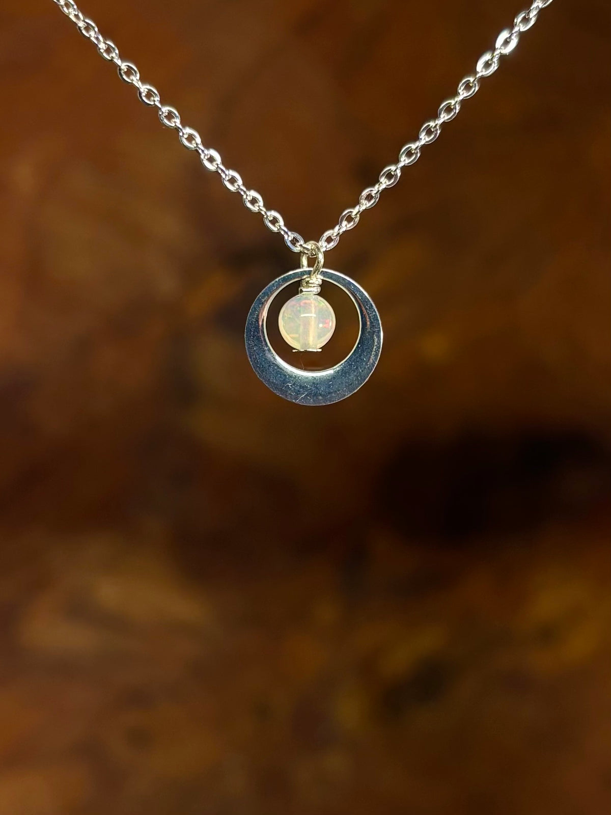 Geboortesteen ketting zilver
