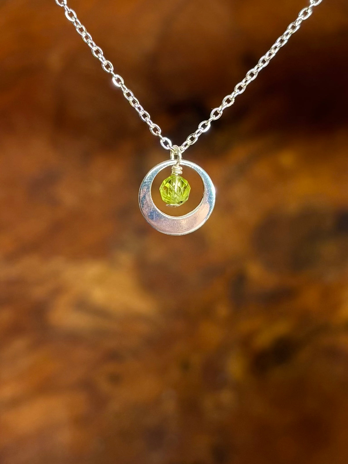 Geboortesteen ketting zilver