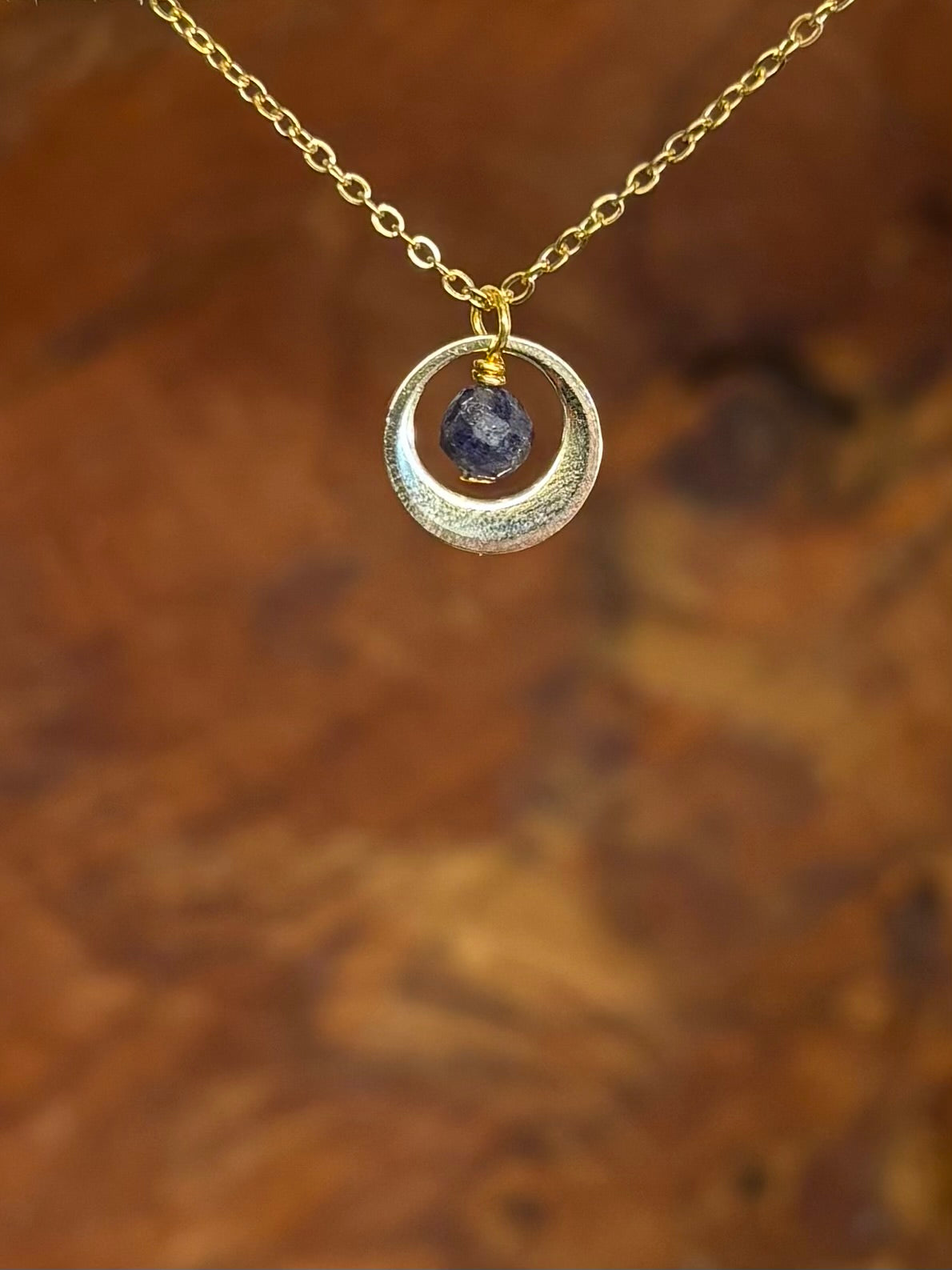 Geboortesteen ketting goud