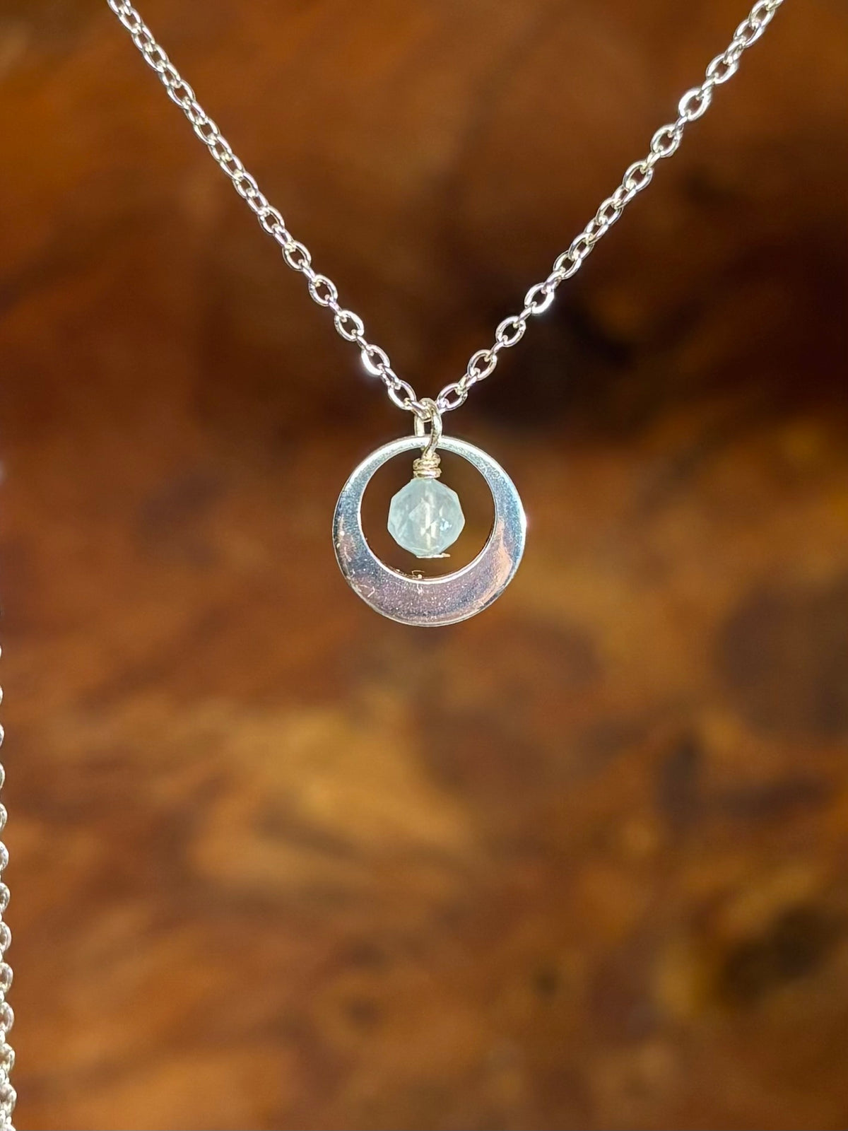 Geboortesteen ketting zilver