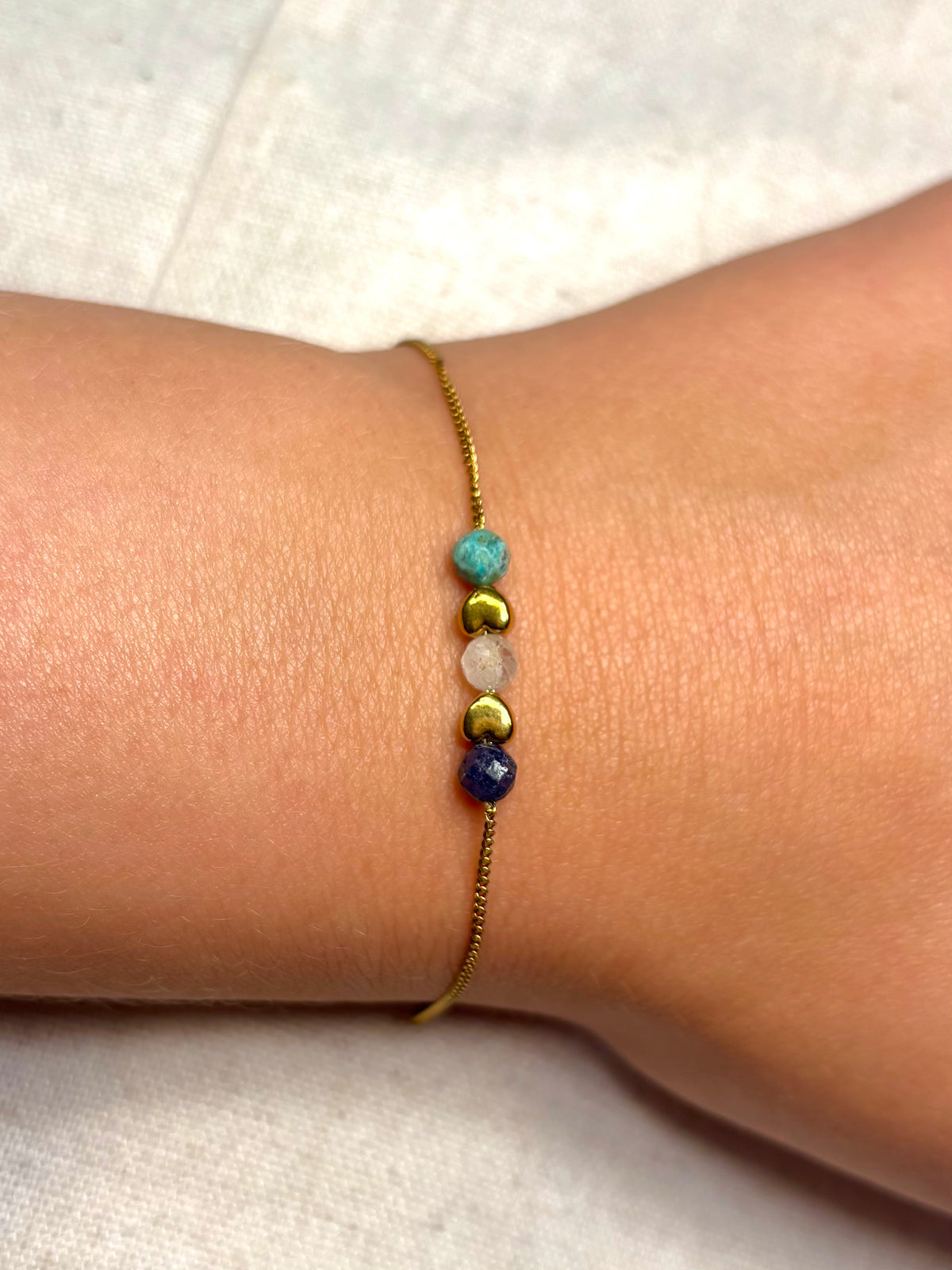 Meerdere geboortestenen armband goud