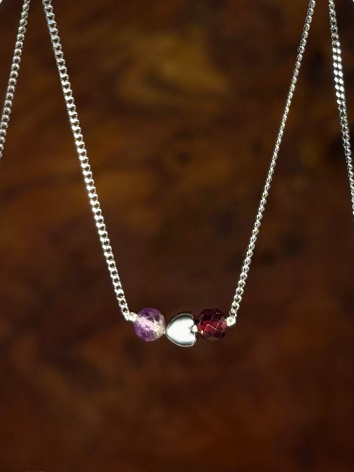 Meerdere geboortestenen ketting zilver