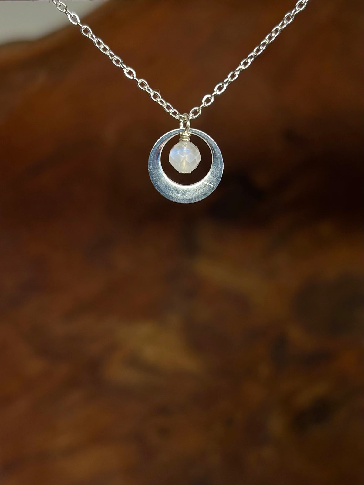 Geboortesteen ketting zilver